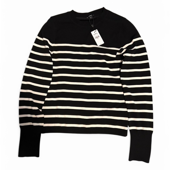 NWT Express Black and White Striped Pullover Sweater - Picture 1 of 4